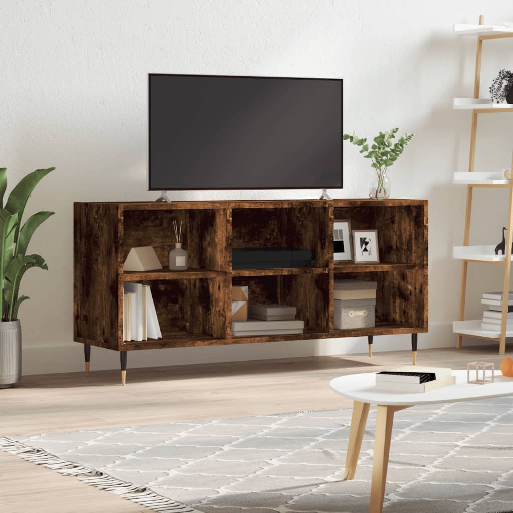 vidaXL TV skrinka dymový dub 103,5x30x50 cm spracované drevo