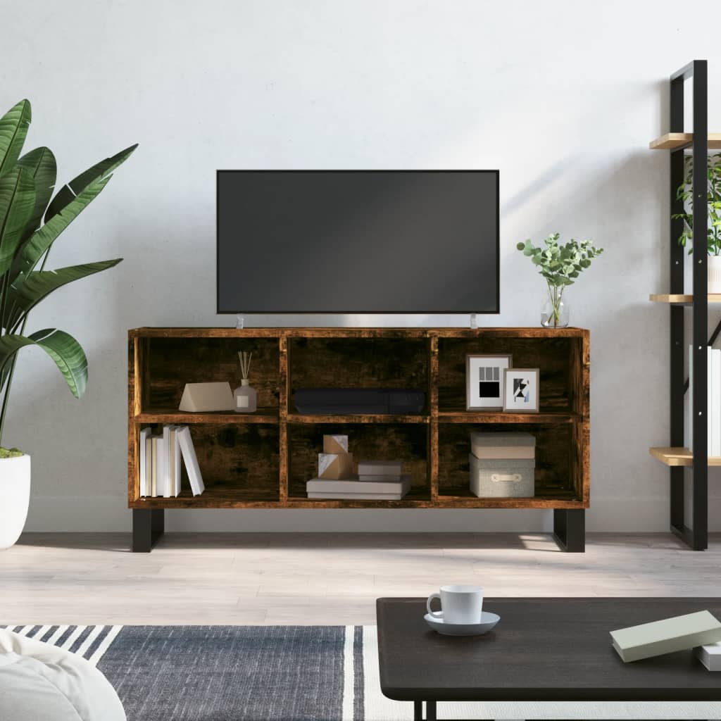 vidaXL TV skrinka dymový dub 103,5x30x50 cm spracované drevo