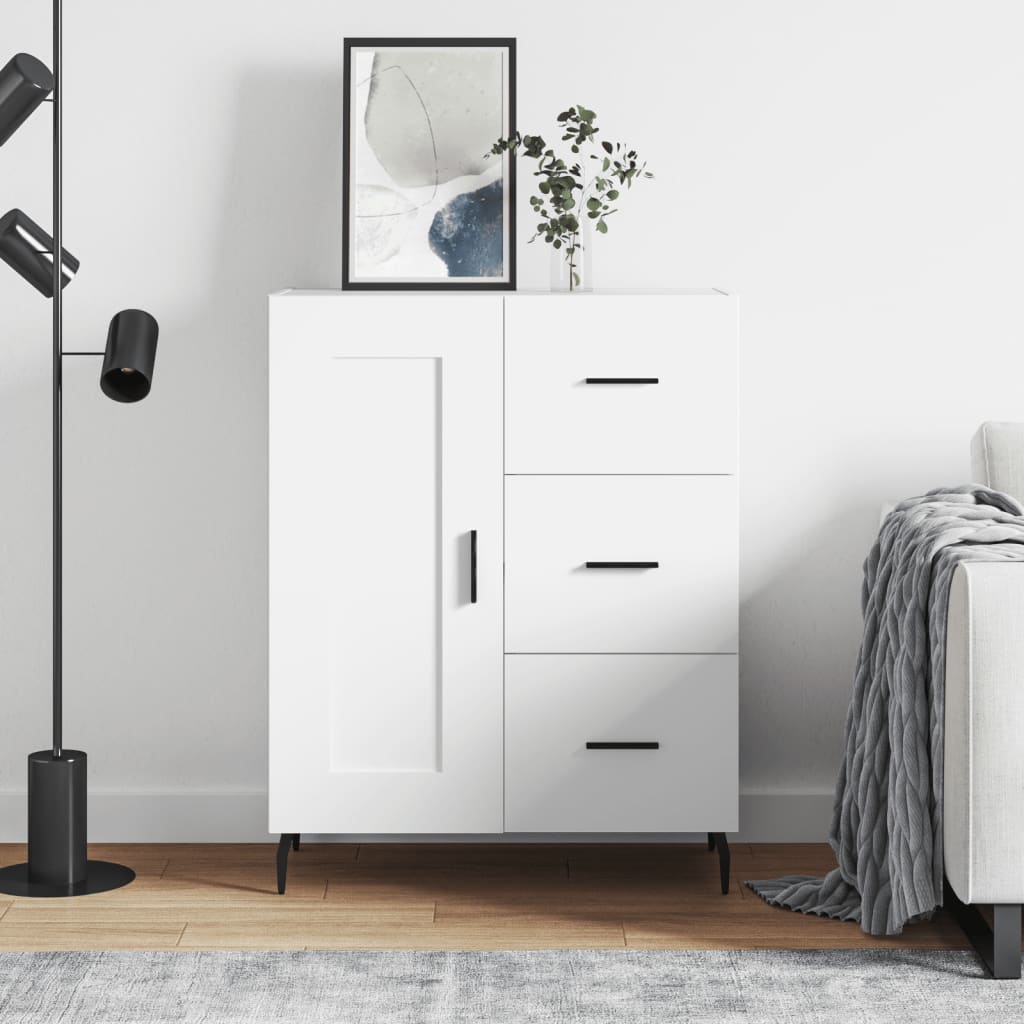 vidaXL Komoda biela 69,5x34x90 cm kompozitné drevo