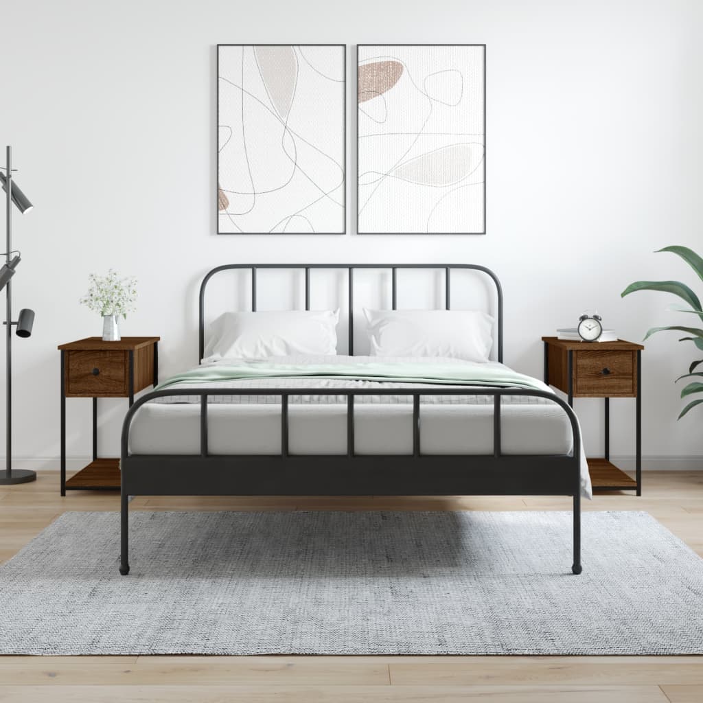 vidaXL Nočné stolíky 2 ks hnedý dub 30x60x60 cm kompozitné drevo