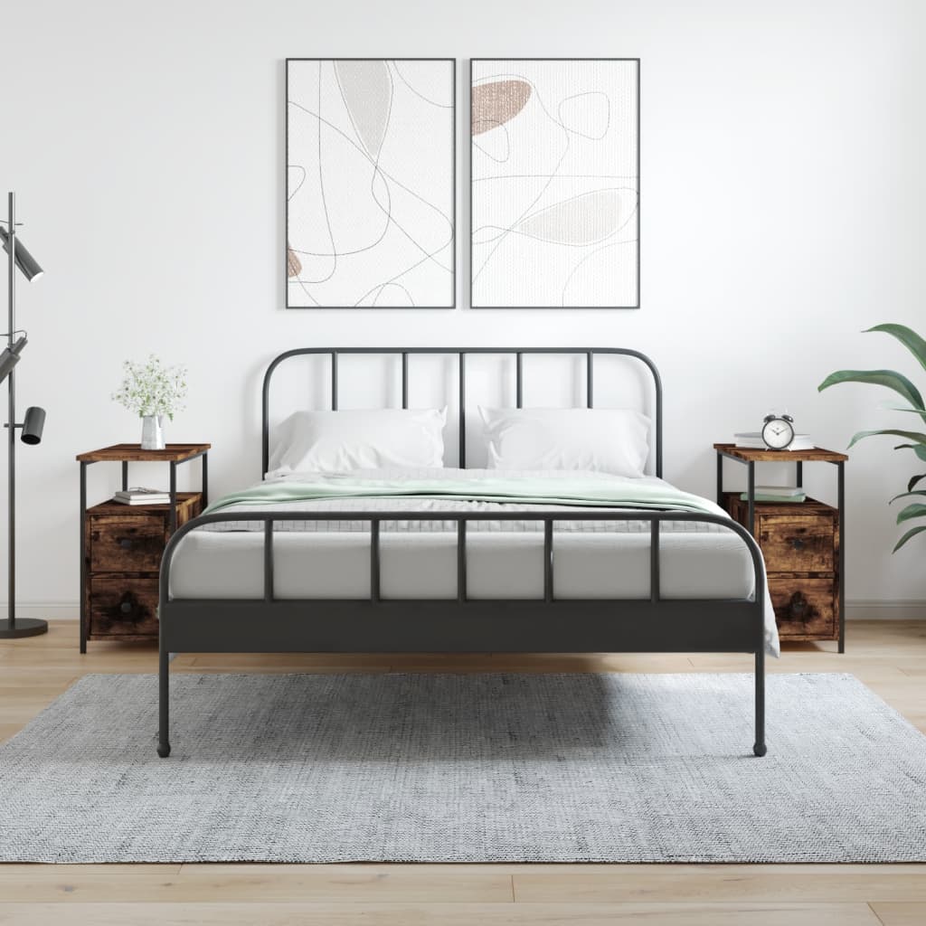 vidaXL Nočné stolíky 2 ks dymový dub 30x60x60 cm kompozitné drevo
