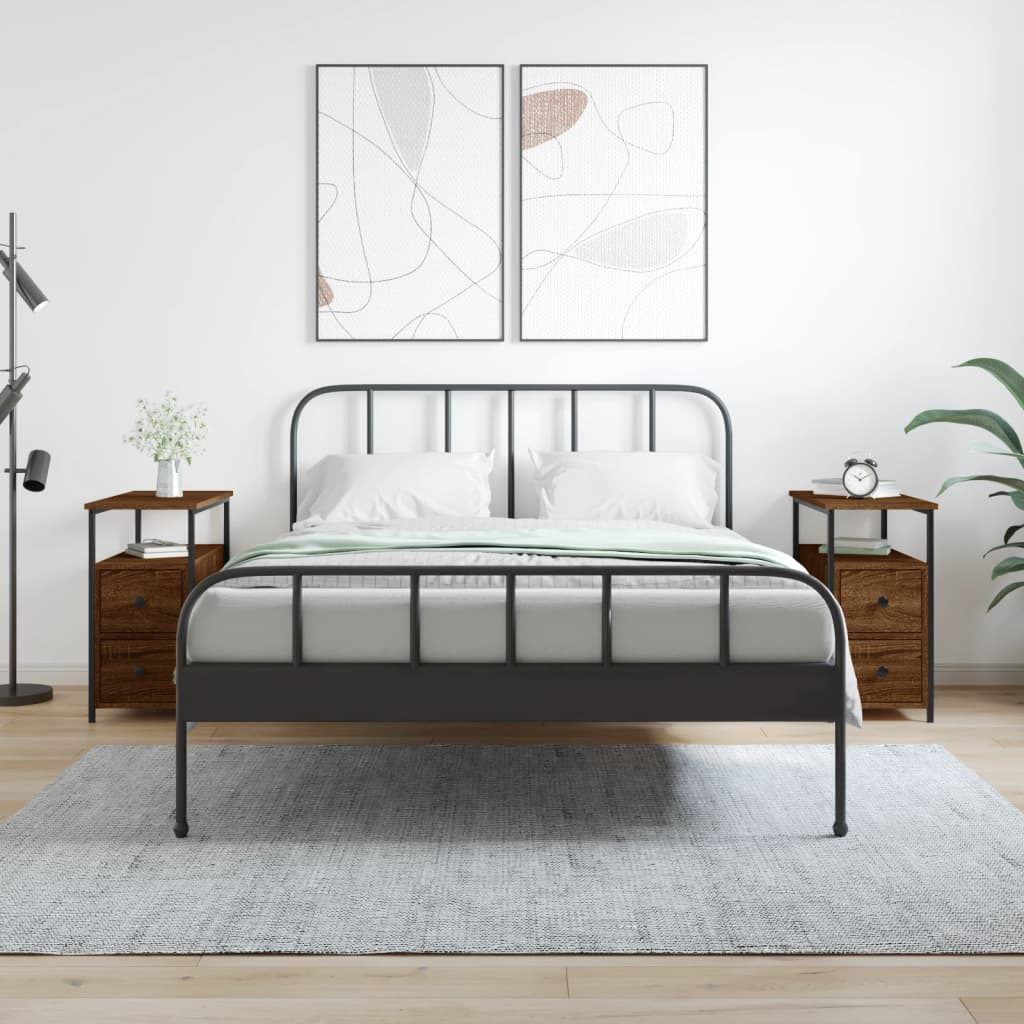 vidaXL Nočné stolíky 2 ks hnedý dub 30x60x60 cm kompozitné drevo