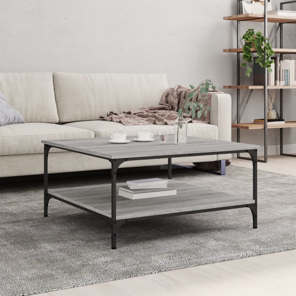 vidaXL Konferenčný stolík sivý sonoma 80x80x40 kompozitné drevo