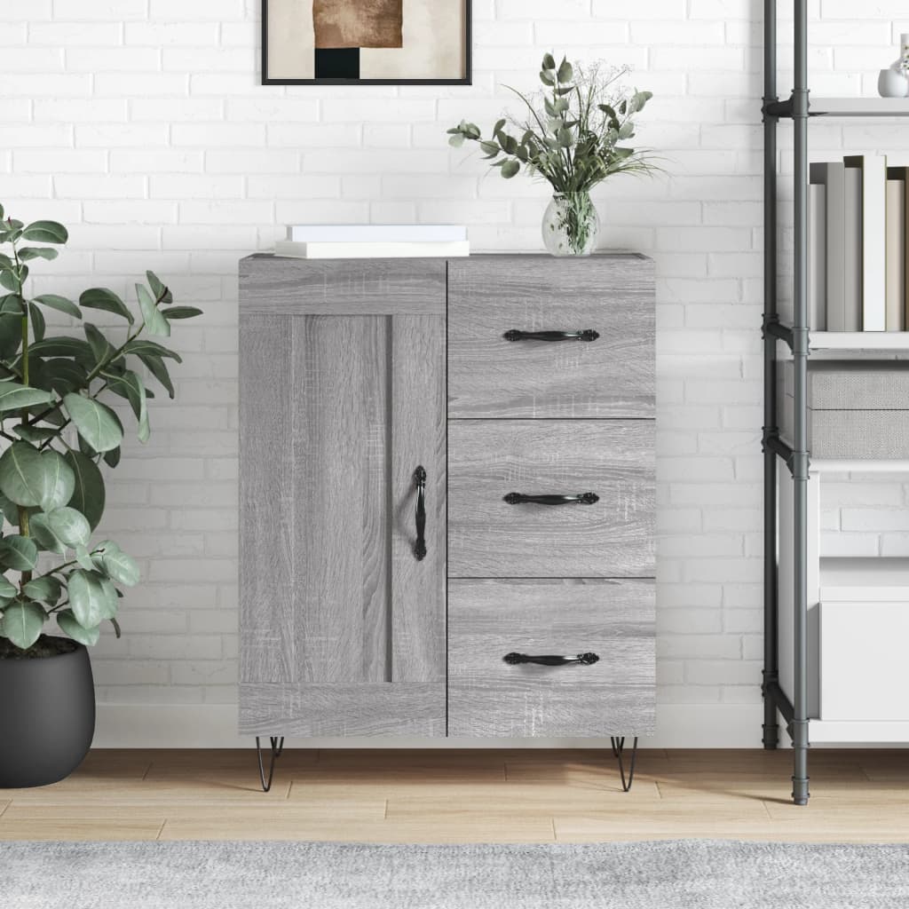 vidaXL Komoda sivý dub sonoma 69,5x34x90 cm kompozitné drevo
