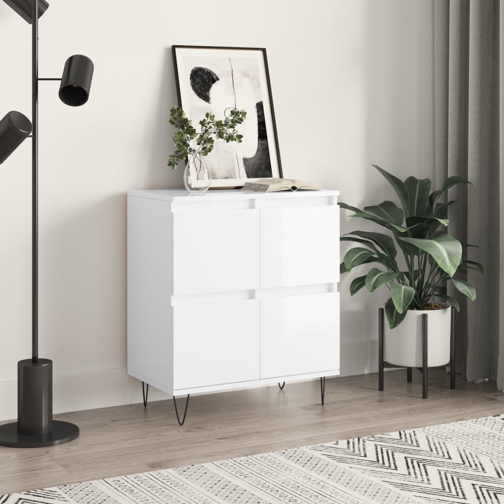 vidaXL Komoda vysoký lesk biela 60x35x70 cm spracované drevo