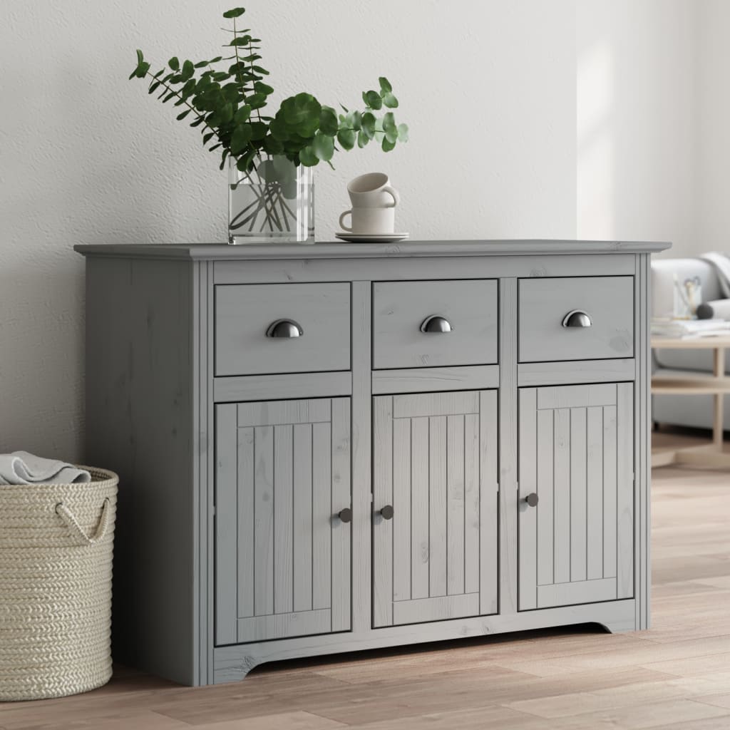 vidaXL Komoda BODO sivá 115,5x44x80 cm borovicový masív