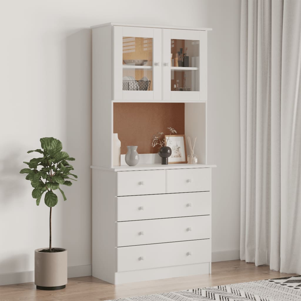 vidaXL Vysoká skrinka ALTA biela 77x35x165 cm borovicový masív