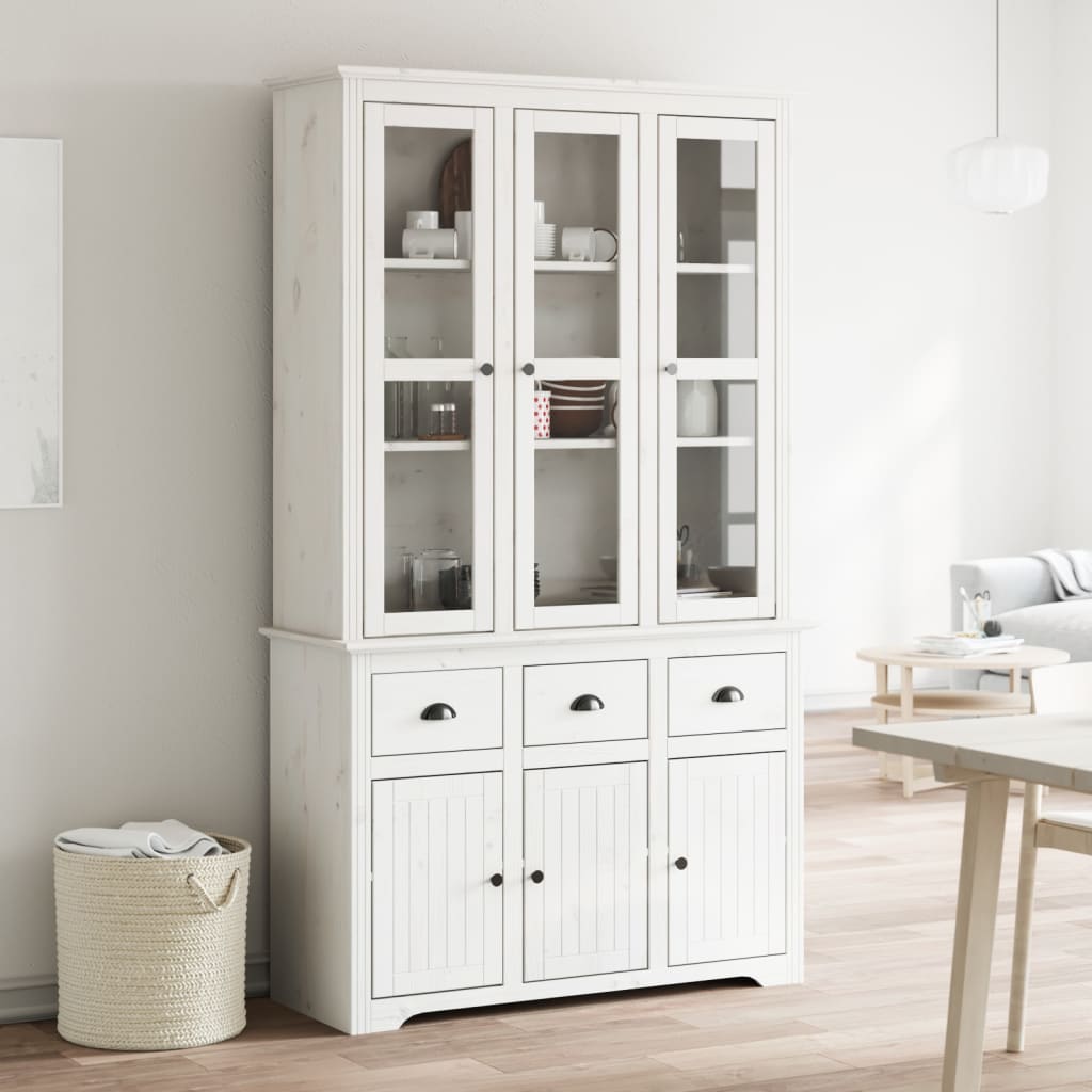 vidaXL Komoda BODO biela 115x43x200,5 cm borovicový masív