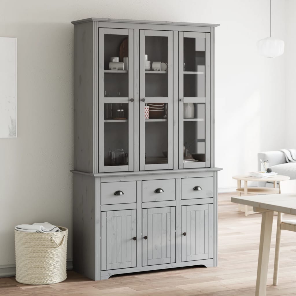 vidaXL Komoda BODO sivá 115,5x43x200,5 cm borovicový masív