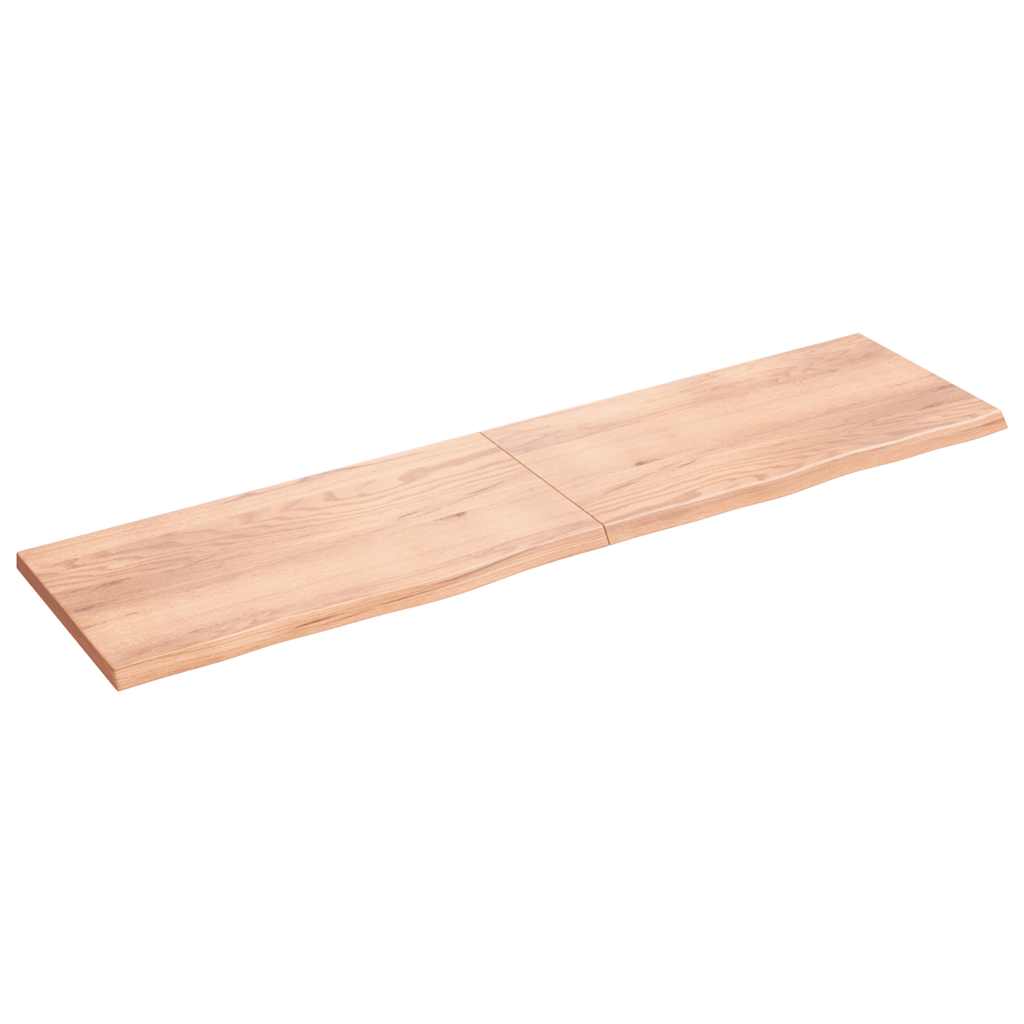 vidaXL Nástenná polica bledohnedá 200x50x(2-4)cm ošetrený masívny dub