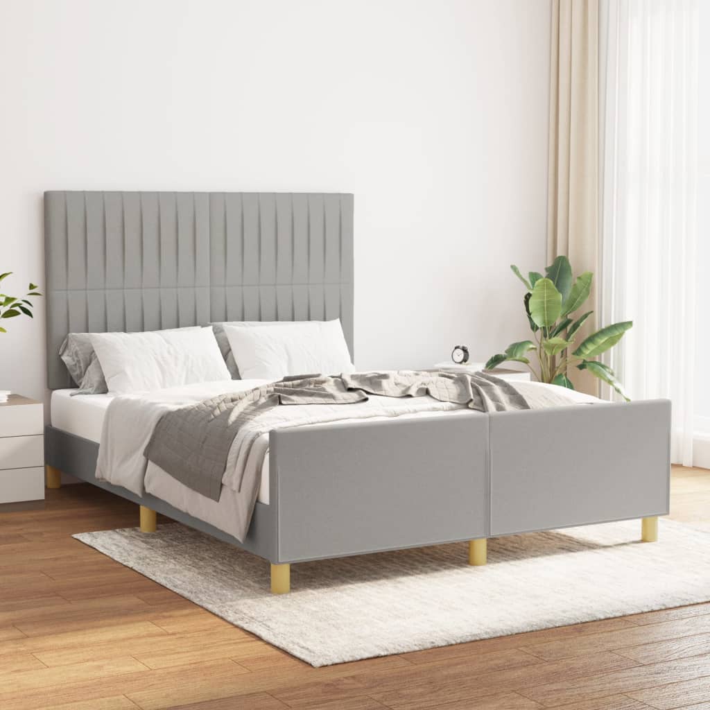 vidaXL Posteľ bez matraca bledosivý 140x200 cm látka
