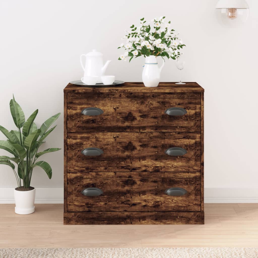 vidaXL Komoda dymový dub 70x35,5x67,5 cm spracované drevo