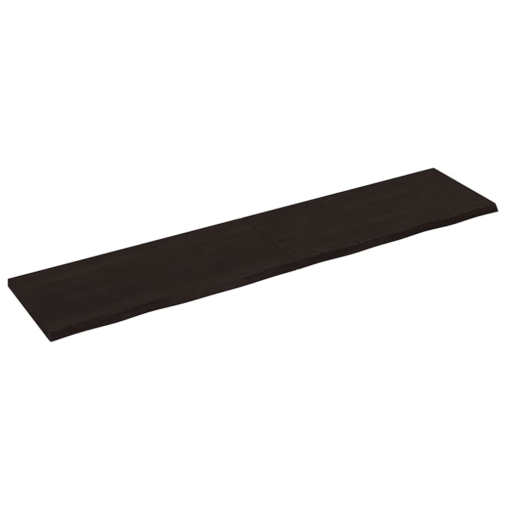 vidaXL Stolová doska tmavohnedá 220x50x(2-4) cm ošetrený dubový masív