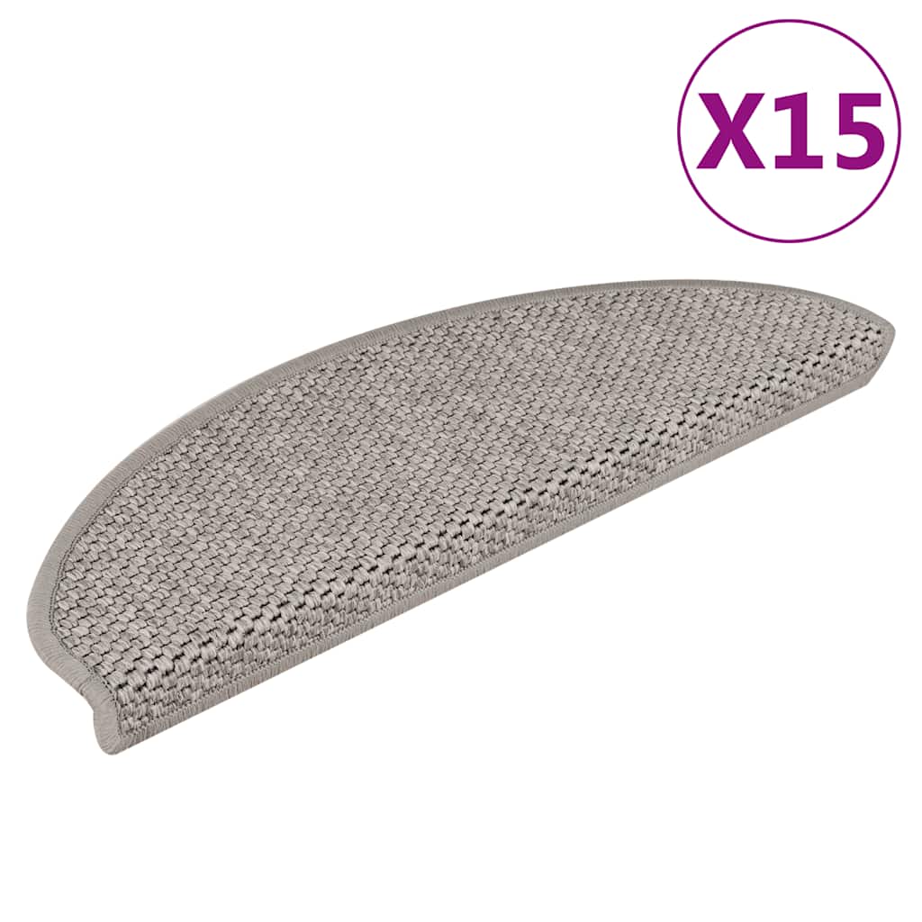 vidaXL Samolepiace nášľapy na schody, sisalový vzhľad 15 ks 65x21x4 cm