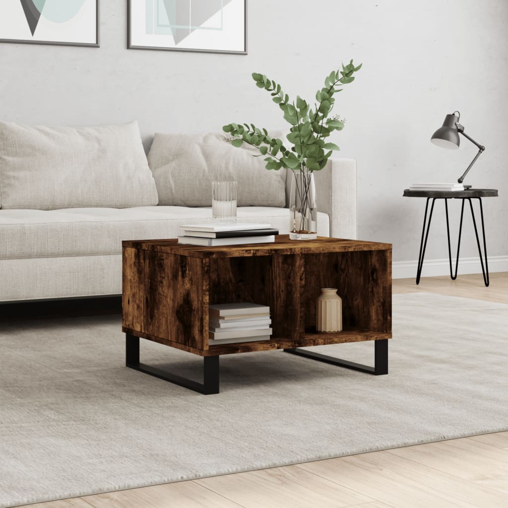 vidaXL Konferenčný stolík dymový dub 60x50x36,5 cm spracované drevo