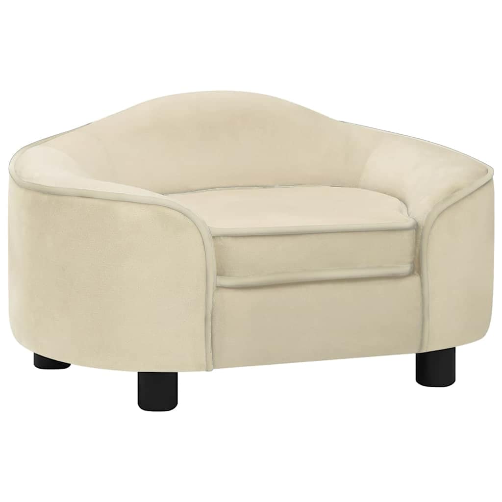 vidaXL Pohovka pre psa krémová 67x47x36 cm plyš