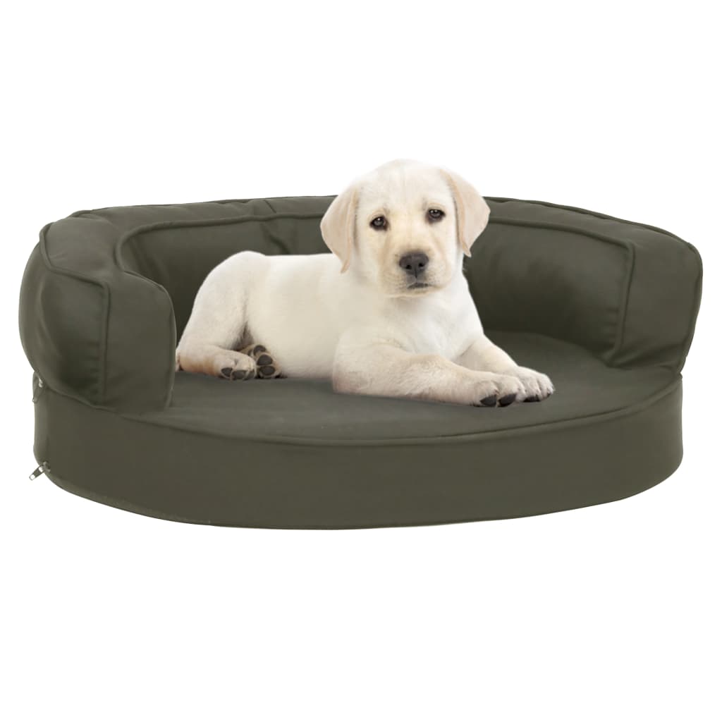 vidaXL Ergonomický matrac pre psa 60x42 cm ľanový vzhľad tmavošedý