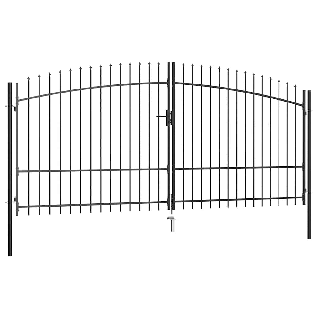 vidaXL Dvojkrídlová ozdobná brána s hrotmi 400x225 cm