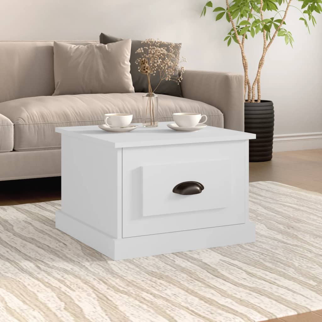 vidaXL Konferenčný stolík biely 50x50x35 cm spracované drevo