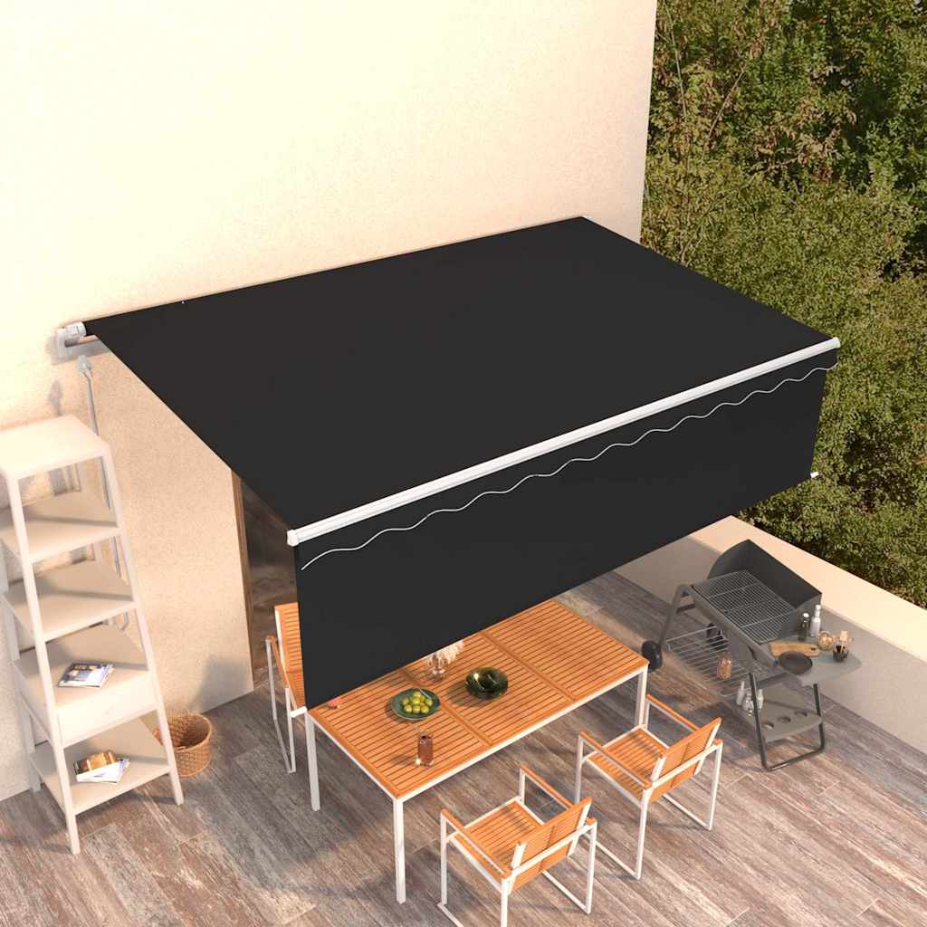 vidaXL Automatická markíza s tienidlom 5x3 m antracitová