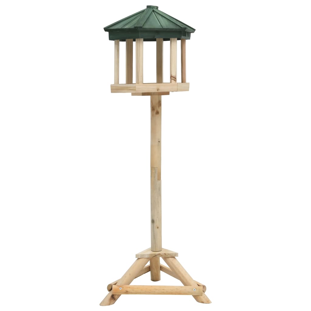 vidaXL Stojace krmítko pre vtáky jedľové drevo 33x110 cm