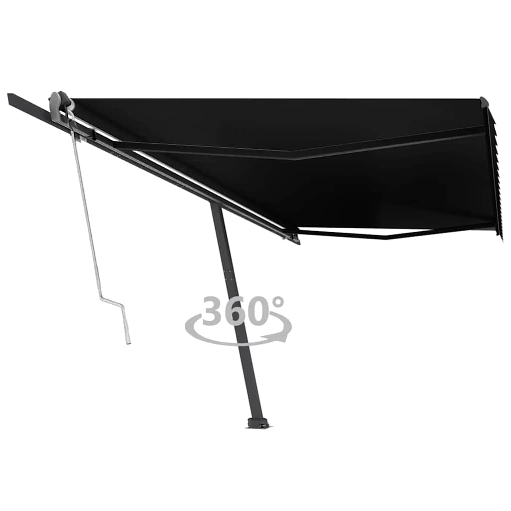 vidaXL Samostatne stojaca automatická markíza 500x300 cm antracitová