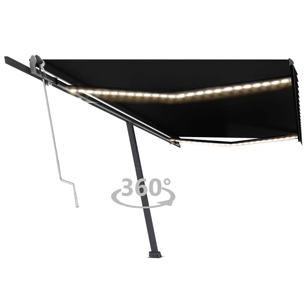 vidaXL Automatická markíza LED a senzor vetra 500x300 cm antracitová