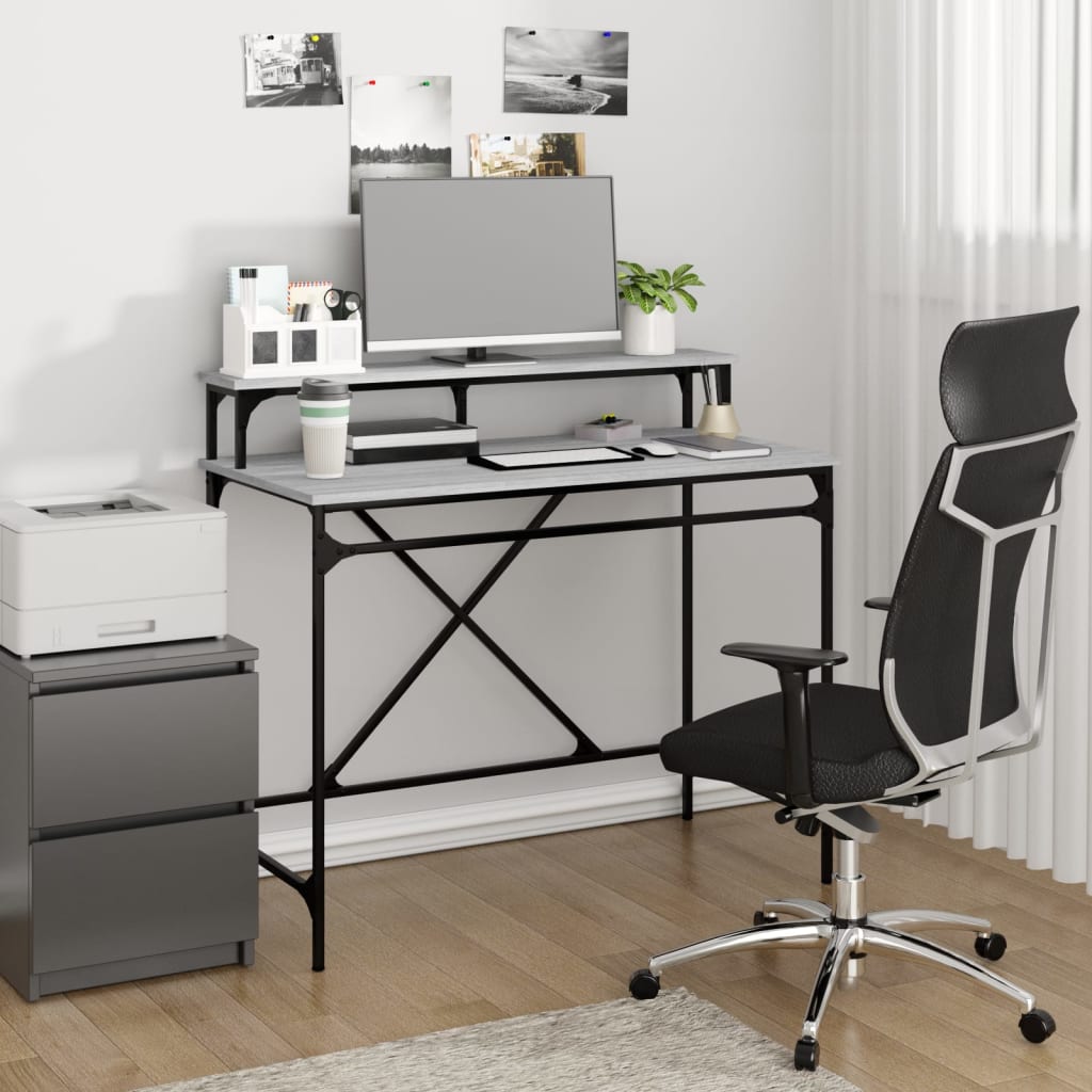 vidaXL Stôl dub sonoma 100x50x90 cm spracované drevo a železo