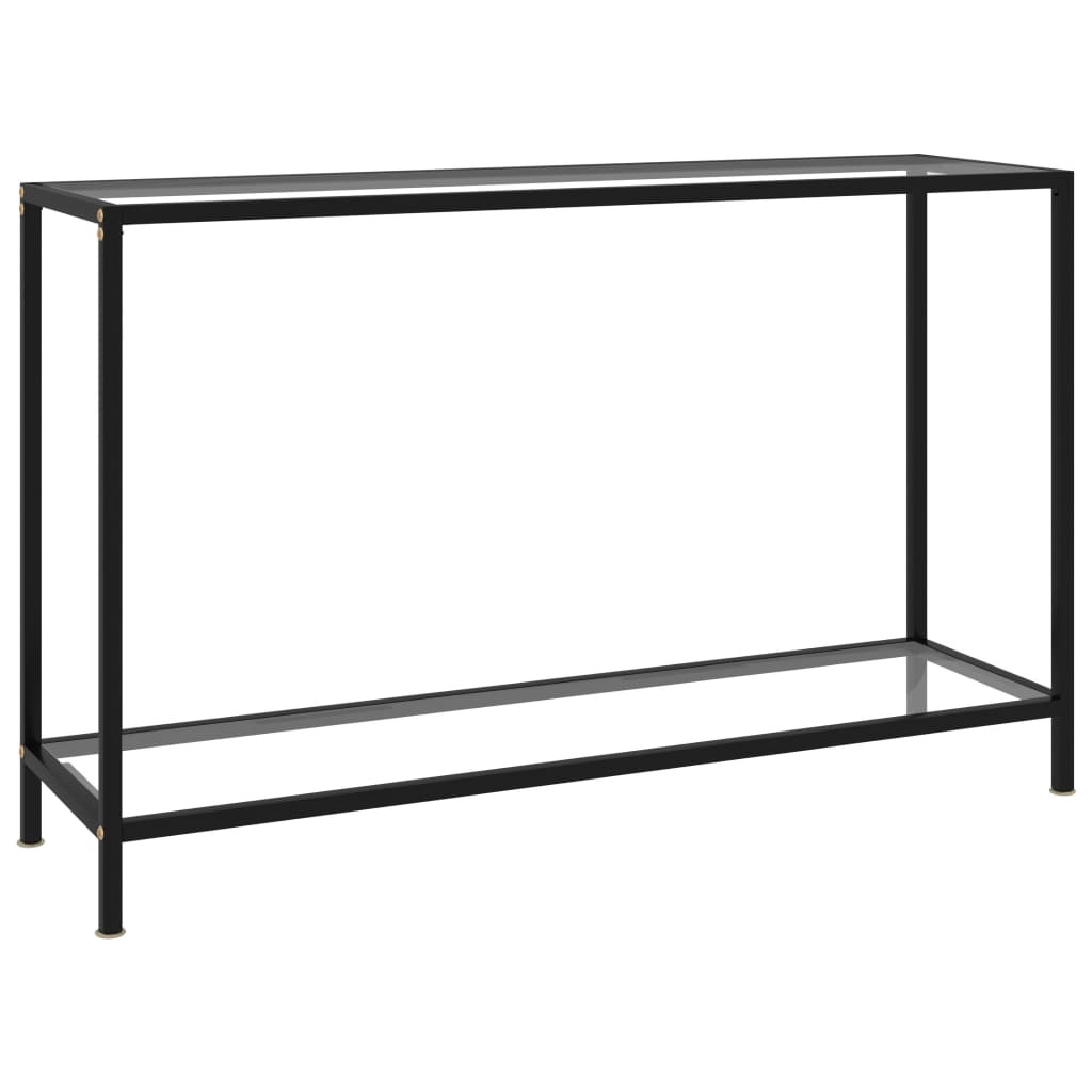 vidaXL Konzolový stolík, priehľadný 120x35x75 cm, tvrdené sklo