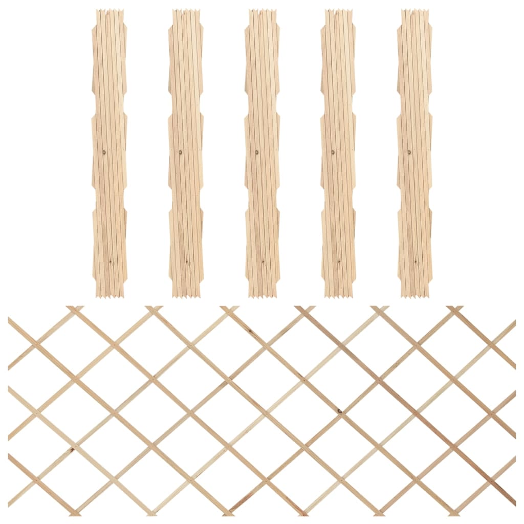 vidaXL Mriežkový plot 5 ks jedľové drevo 180x80 cm
