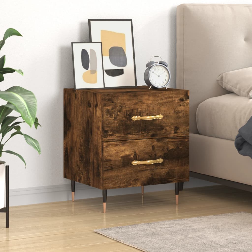 vidaXL Nočný stolík dymový dub 40x35x47,5 cm kompozitné drevo
