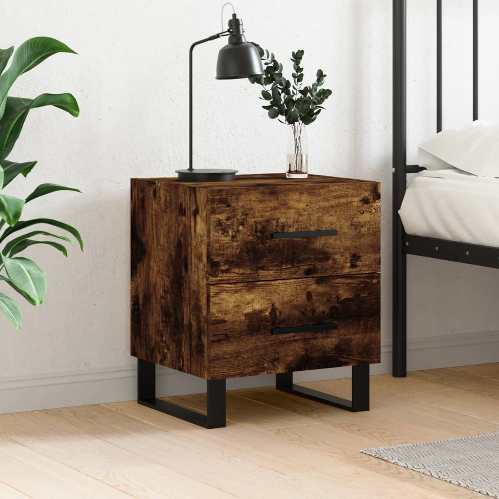 vidaXL Nočný stolík dymový dub 40x35x47,5 cm kompozitné drevo