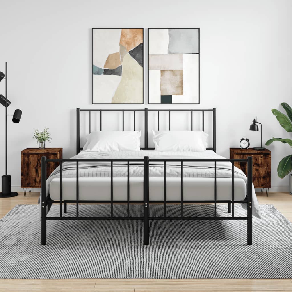vidaXL Nočné stolíky 2 ks dymový dub 40x35x50 cm kompozitné drevo