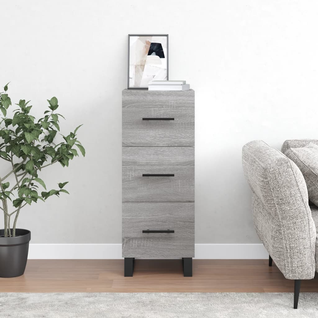 vidaXL Komoda sivý dub sonoma 34,5x34x90 cm spracované drevo