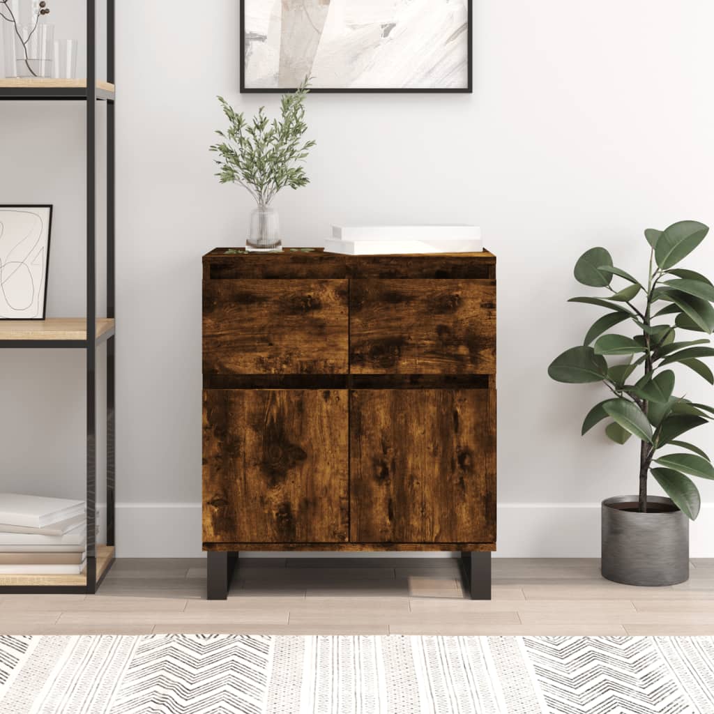 vidaXL Komoda dymový dub 60x35x70 cm spracované drevo