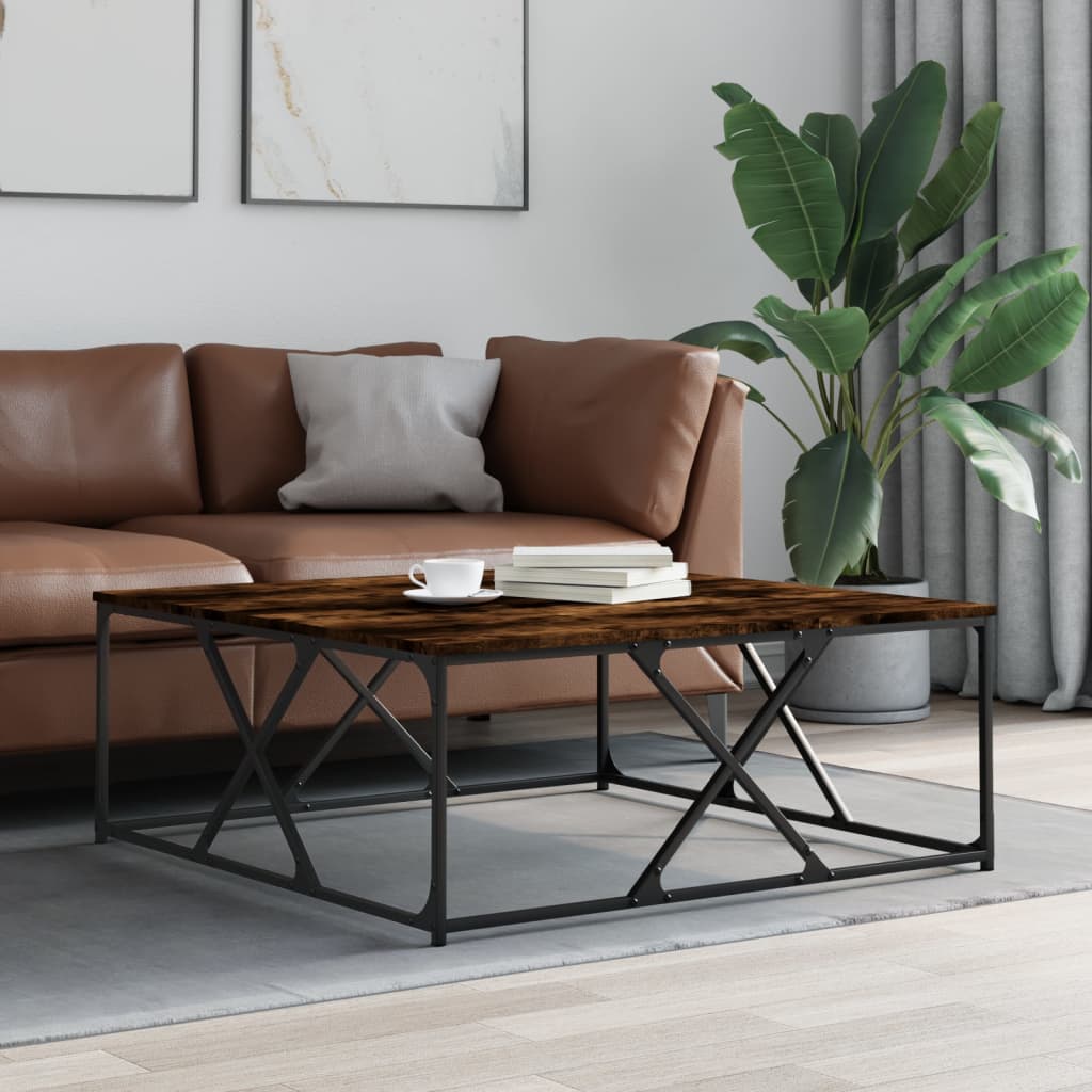 vidaXL Konferenčný stolík dymový dub 100x100x40 cm kompozitné drevo