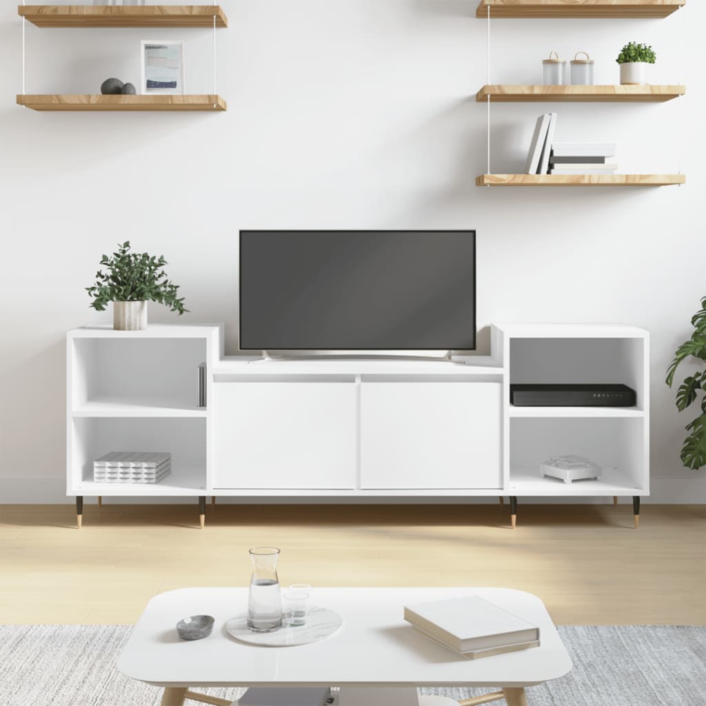 vidaXL TV skrinka biela 160x35x55 cm spracované drevo