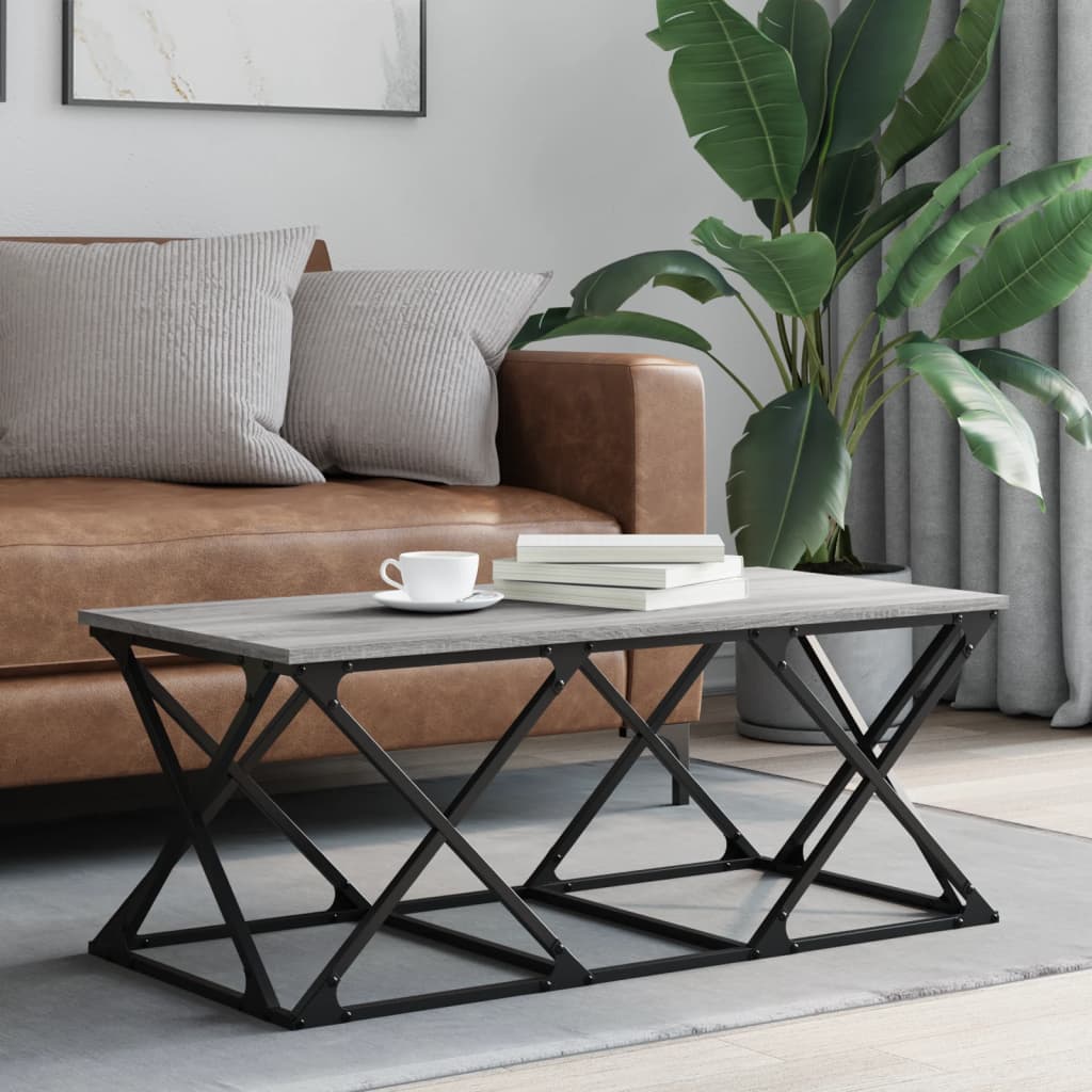vidaXL Konferenčný stolík sivý sonoma 100x49x40 cm kompozitné drevo