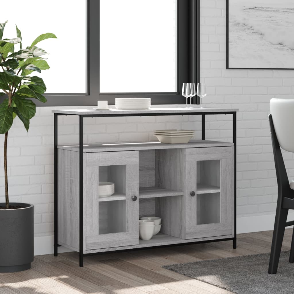 vidaXL Komoda sivá sonoma 100x35x80 cm kompozitné drevo