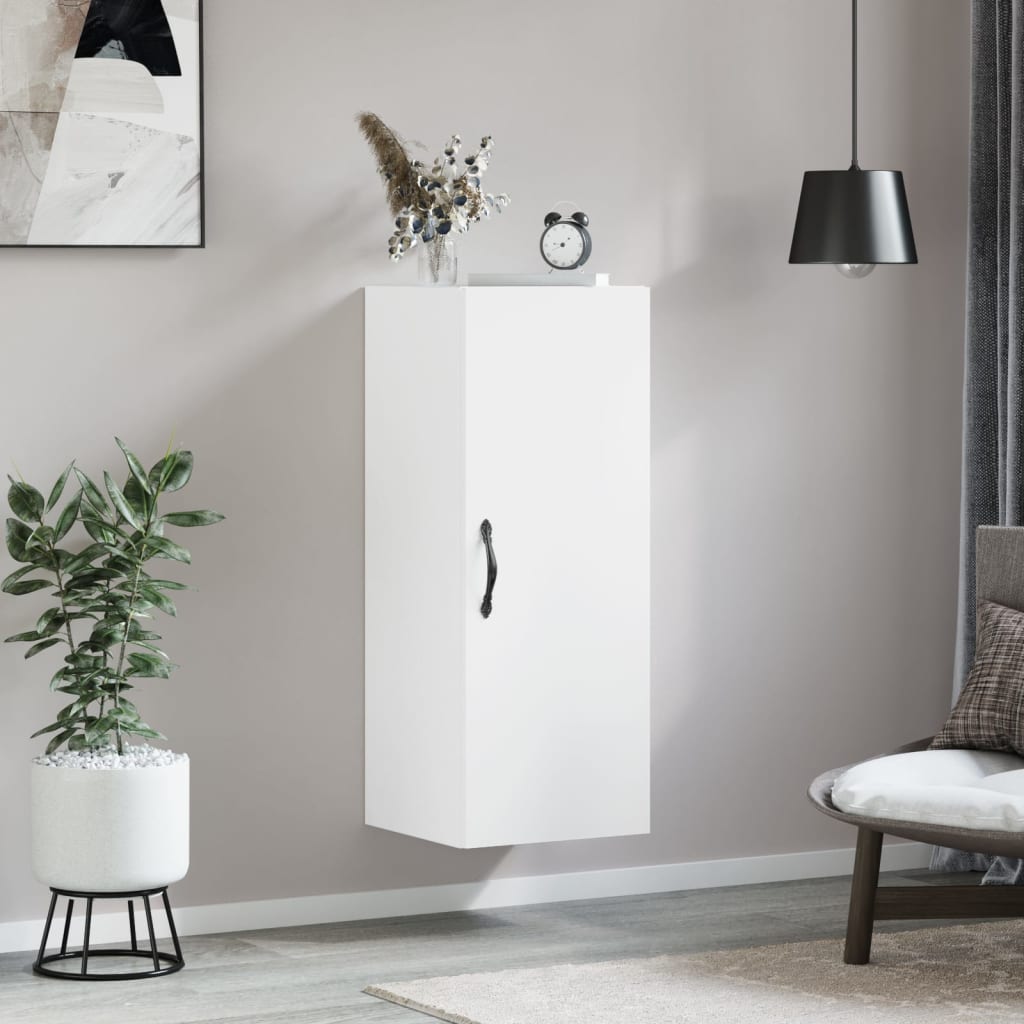 vidaXL Nástenná skrinka biela 34,5x34x90 cm kompozitné drevo