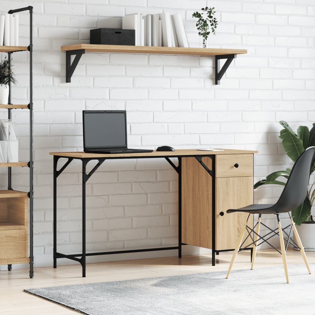 vidaXL Stôl dub sonoma 131x48x75 cm kompozitné drevo