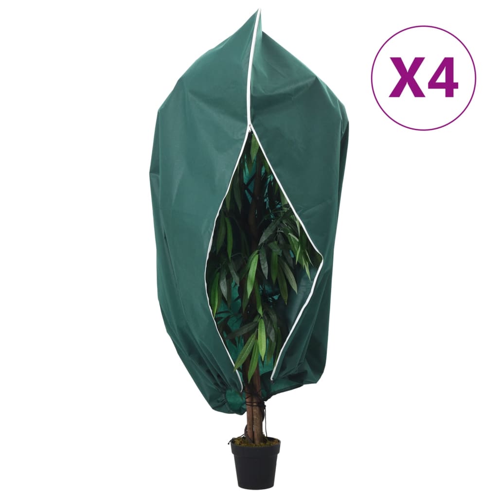 vidaXL Flísové kryty na rastliny so zipsom 4 ks 70 g/m² 3,93x3 m