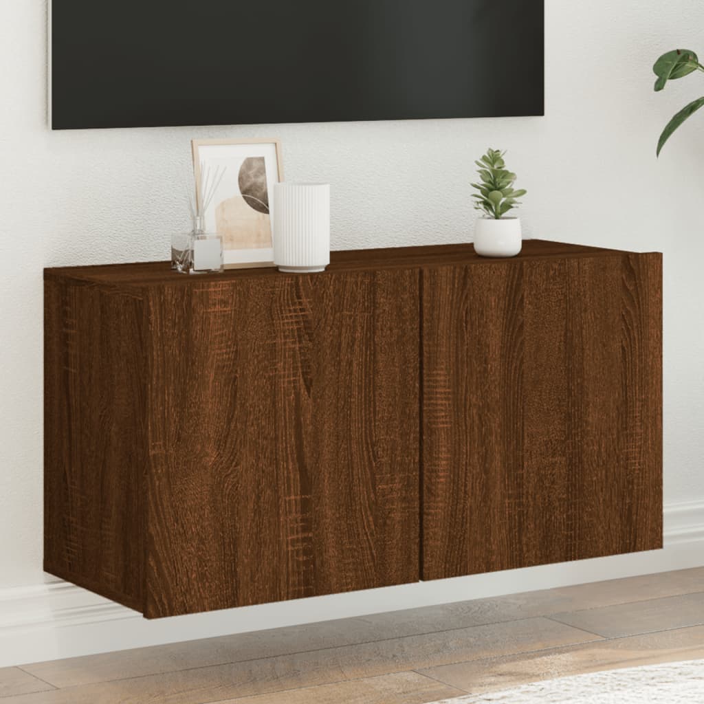vidaXL TV skrinka nástenná hnedý dub 80x30x41 cm