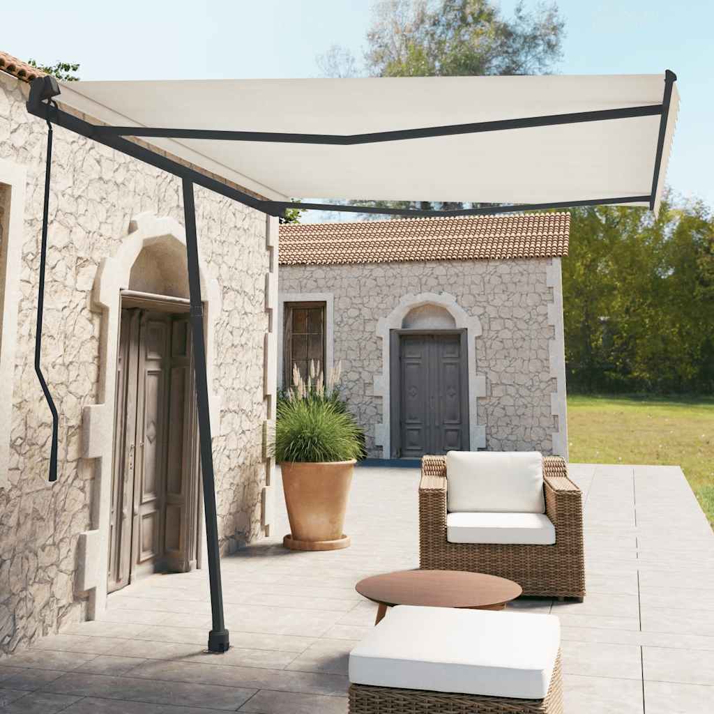 vidaXL Súprava markízových stĺpikov antracitová 300x245 cm železo
