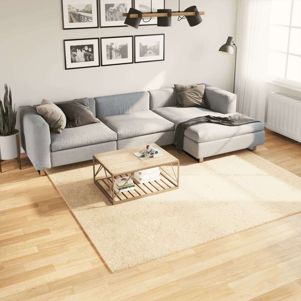 vidaXL Koberec HUARTE s krátkym vlakom umývateľný krémový 240x240 cm