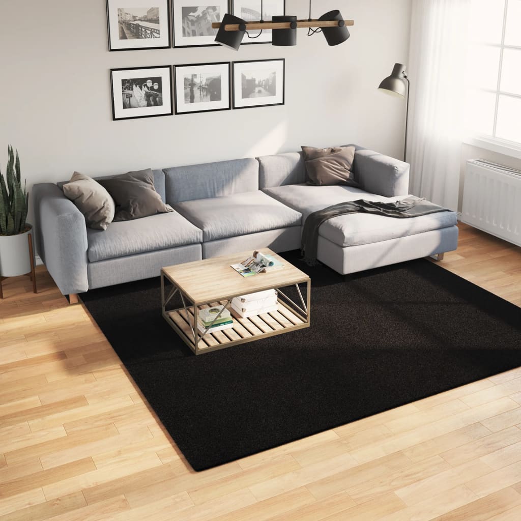 vidaXL Koberec HUARTE s krátkym vlakom umývateľný čierny 240x240 cm