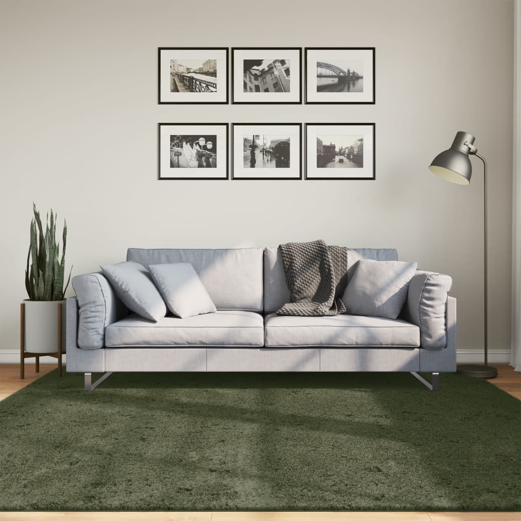 vidaXL Koberec HUARTE krátky vlas mäkký umývateľný zelený 200x200 cm