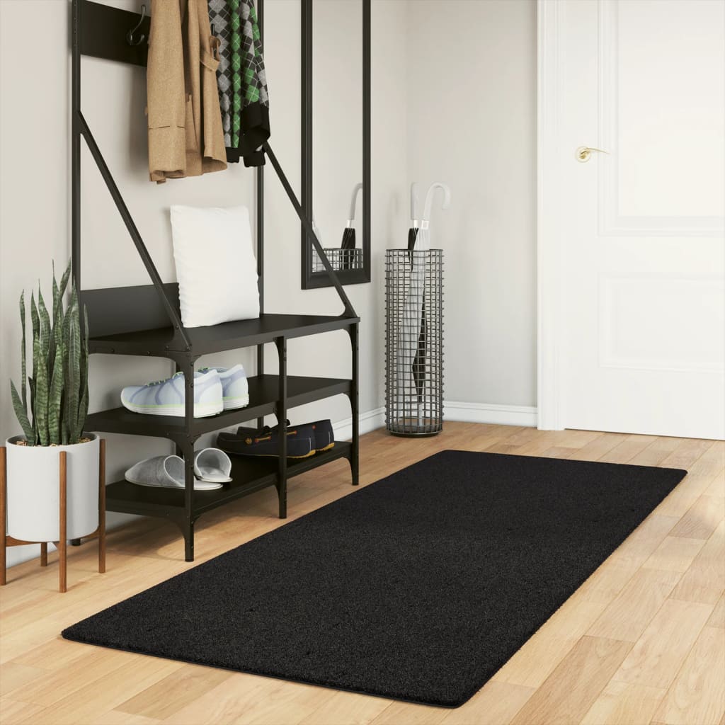 vidaXL Koberec HUARTE s krátkym vlakom umývateľný čierny 80x200 cm