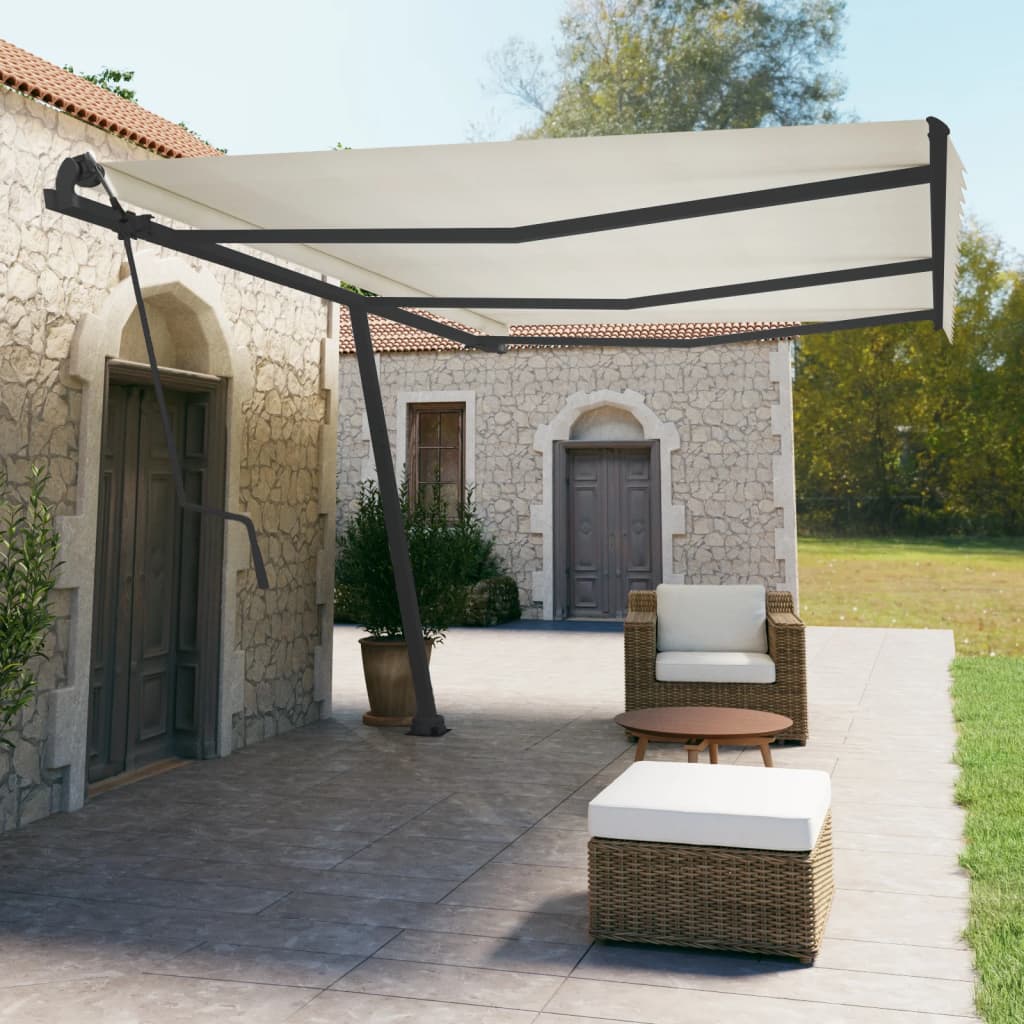 vidaXL Súprava markízových stĺpikov antracitová 600x245 cm železo