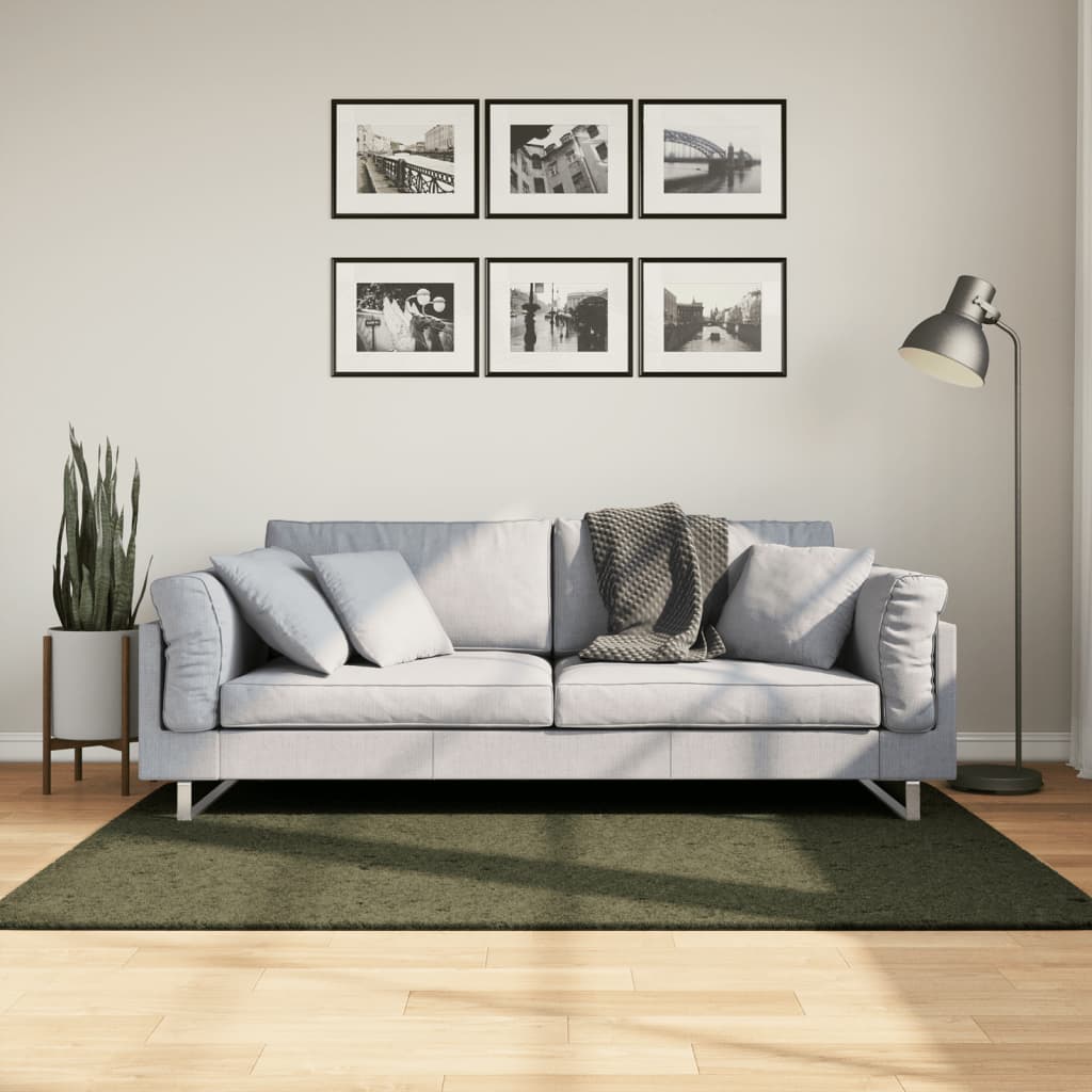 vidaXL Koberec HUARTE krátky vlas mäkký umývateľný zelený 120x170 cm